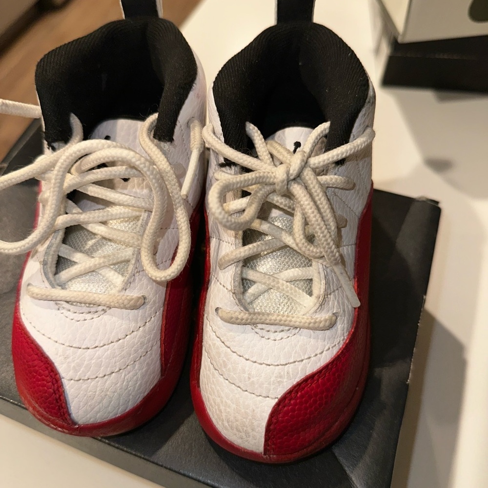 Jordan White and Red Sneakers Retro Design